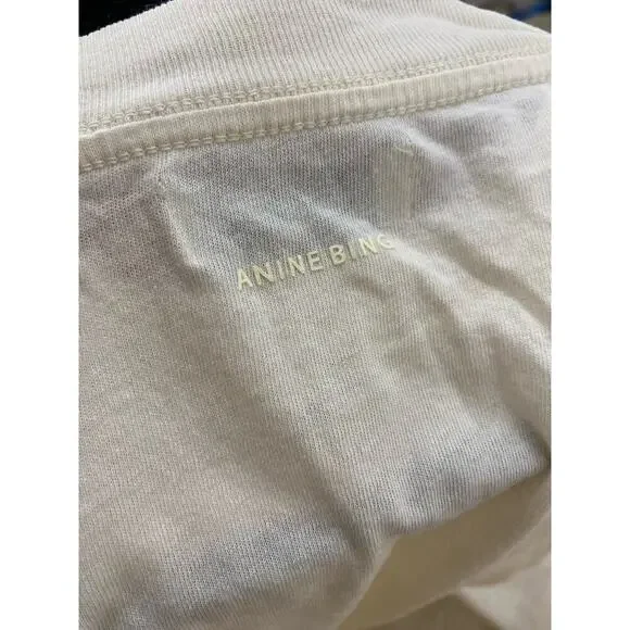 Anine Bing Ashton Vintage Cream Bing Tee Size Small - Picture 12 of 14